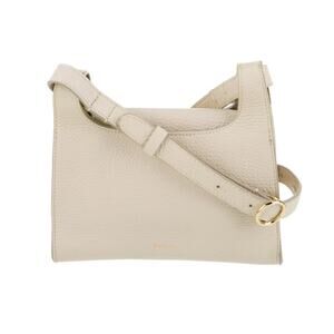 Cuyana White Pebbled Leather Crossbody Bag Purse Cream Gold Mini Flap